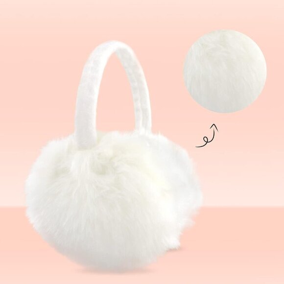 Women Winter Fleece Lined Earmuffs Adjustable Bow Ear Warmer Outdoor main image 5